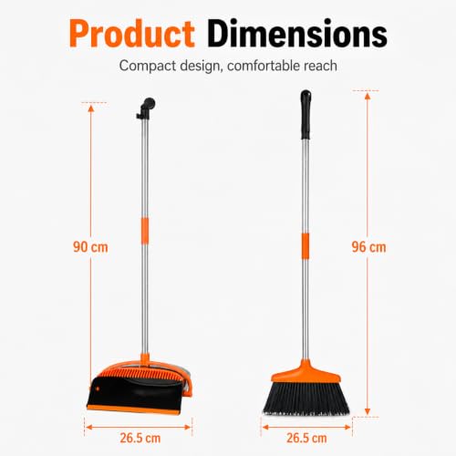 Opal Abode Long-Handle Broom and Upright Dustpan Set – product image 2