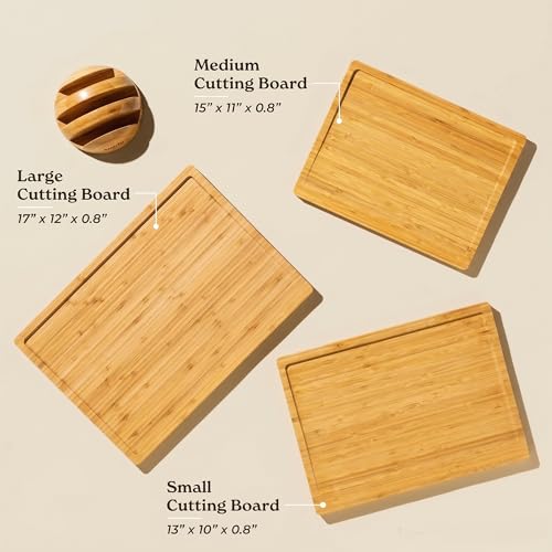 Opal Abode 3-Piece Reversible Bamboo Cutting Board Set – product image 2