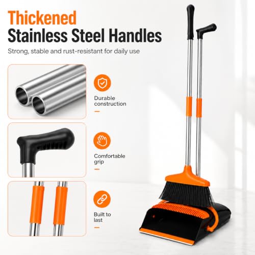 Opal Abode Long-Handle Broom and Upright Dustpan Set – product image 3