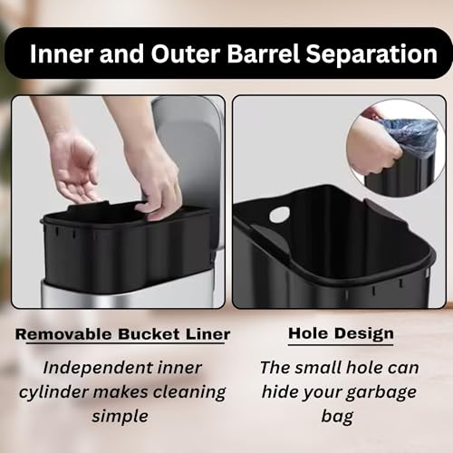 Opal Abode 6L Stainless Steel Swing-Lid Trash Bin – product image 6