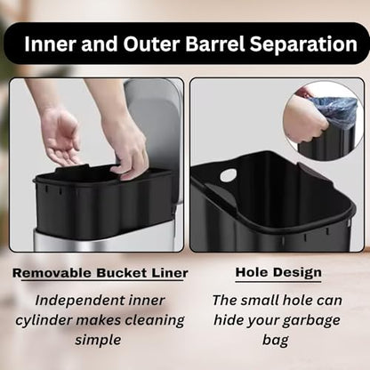 Opal Abode 6L Stainless Steel Swing-Lid Trash Bin – product image 6
