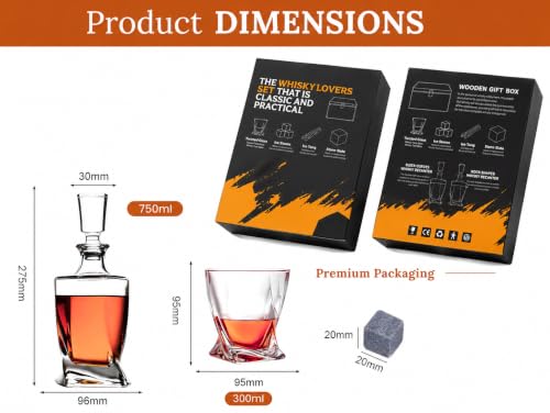 Opal Abode 15-Piece Whiskey Decanter Gift Set in Pine Box – product image 2