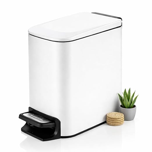 6L Stainless Steel Swing-Lid Trash Bin