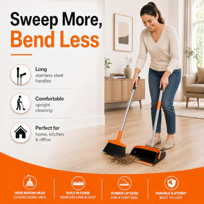 Opal Abode Long-Handle Broom and Upright Dustpan Set – product image 4