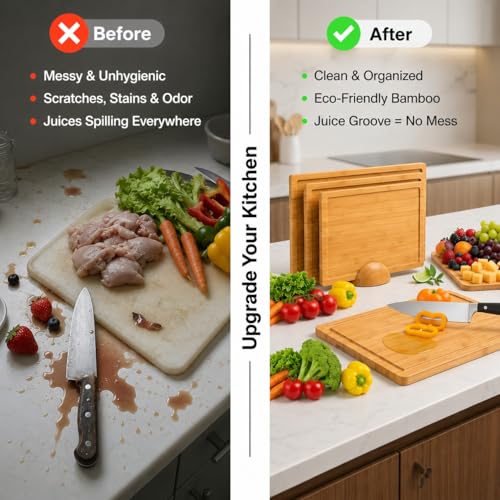 Opal Abode 3-Piece Reversible Bamboo Cutting Board Set – product image 5