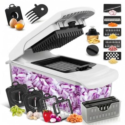Opal Abode 18-in-1 Vegetable Chopper with Container in White – product image 1