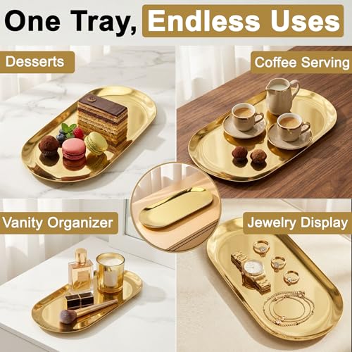 Opal Abode 3-Piece Gold Oval Serving Tray Set – product image 6