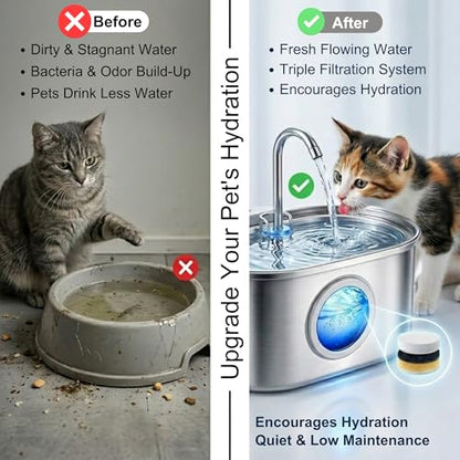 Opal Abode 3.2L Stainless Steel Cat Water Fountain – product image 6
