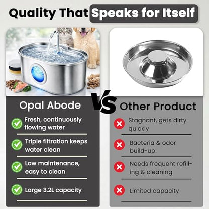 Opal Abode 3.2L Stainless Steel Cat Water Fountain – product image 5