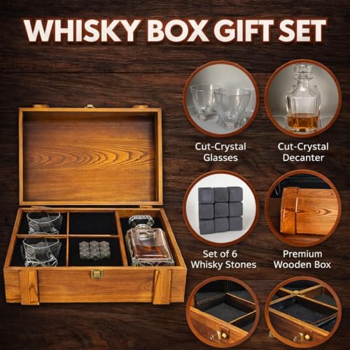 Opal Abode 760mL Whiskey Decanter Gift Set with Chilling Stones – product image 3