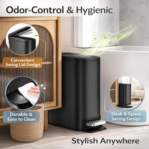 Opal Abode 6L Stainless Steel Swing-Lid Trash Bin – product image 5