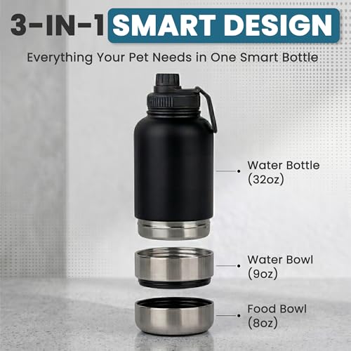 Opal Abode 3-in-1 Insulated Dog Water Bottle & Bowl Set – product image 3