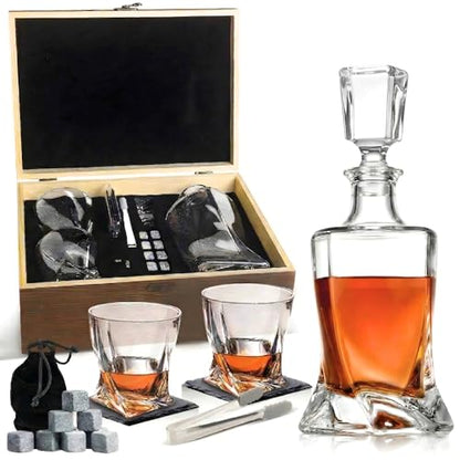 Opal Abode 15-Piece Whiskey Decanter Gift Set in Pine Box – product image 1