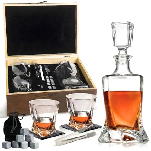 Opal Abode 15-Piece Whiskey Decanter Gift Set in Pine Box – product image 1