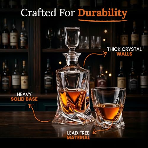 Opal Abode 15-Piece Whiskey Decanter Gift Set in Pine Box – product image 4