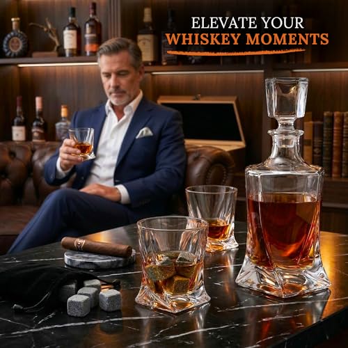 Opal Abode 15-Piece Whiskey Decanter Gift Set in Pine Box – product image 7