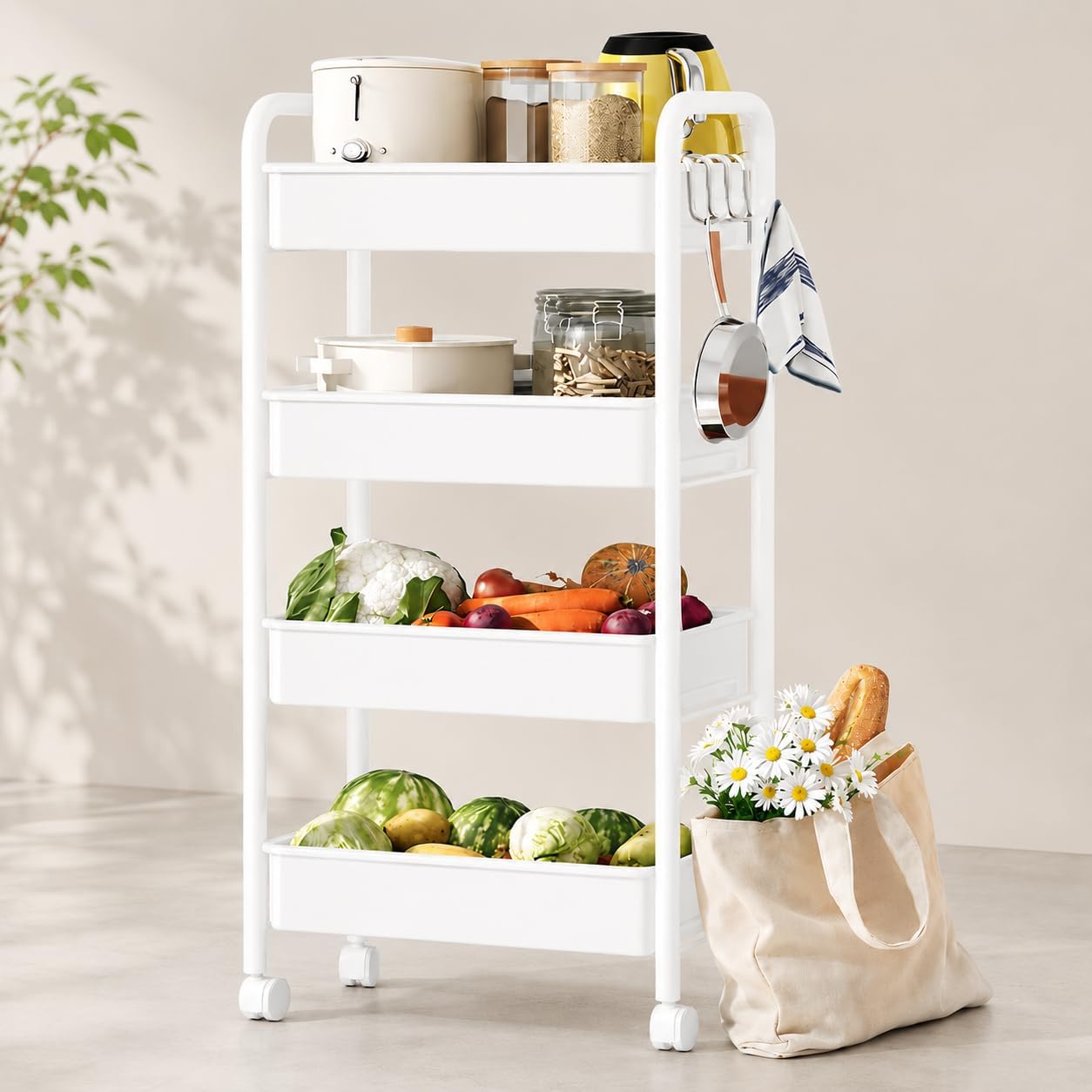4-Tier Rolling Storage Trolley