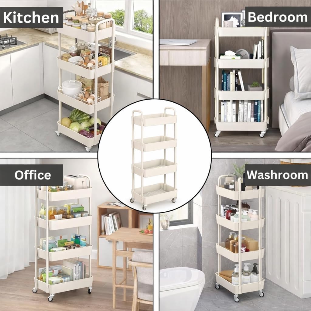 4-Tier Rolling Storage Trolley