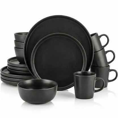 Opal Abode 16-Piece Matte Black Dinnerware Set for 4 – product image 8